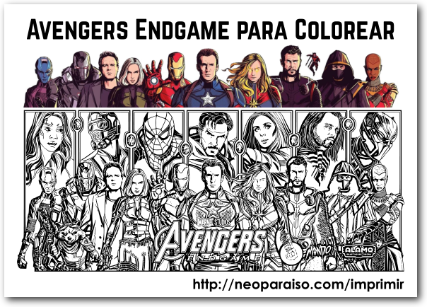 Avengers Endgame para Colorear