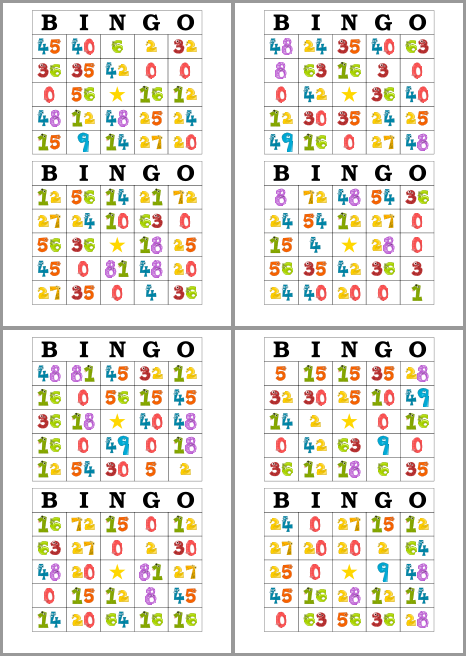 Tarjetas de Bingo para Imprimir