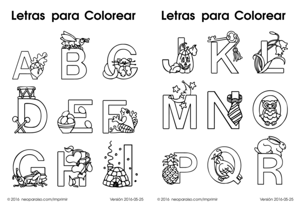 Letras para Colorear