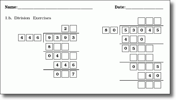 Long Division Worksheets