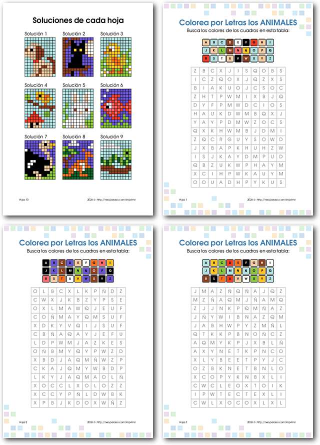 para para Colorear por n&uacute;meros PDF gratis