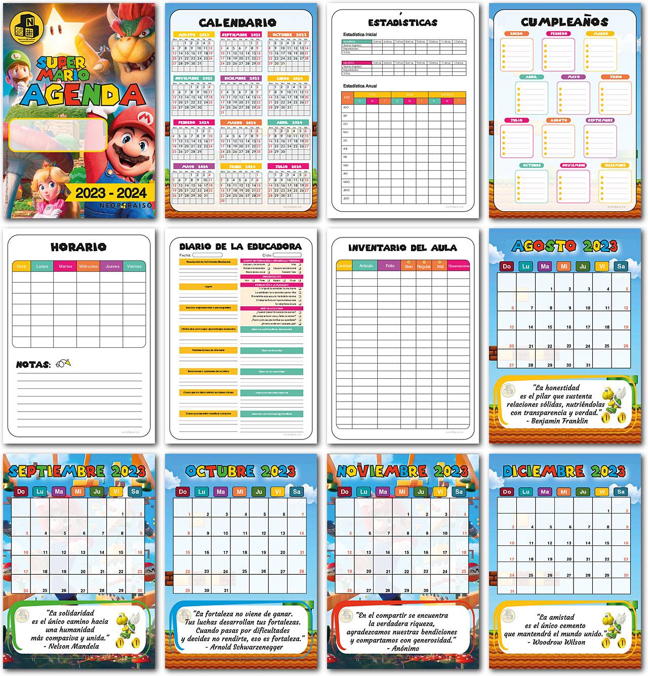 Agenda Super Mario 2023-2024 PDF gratis