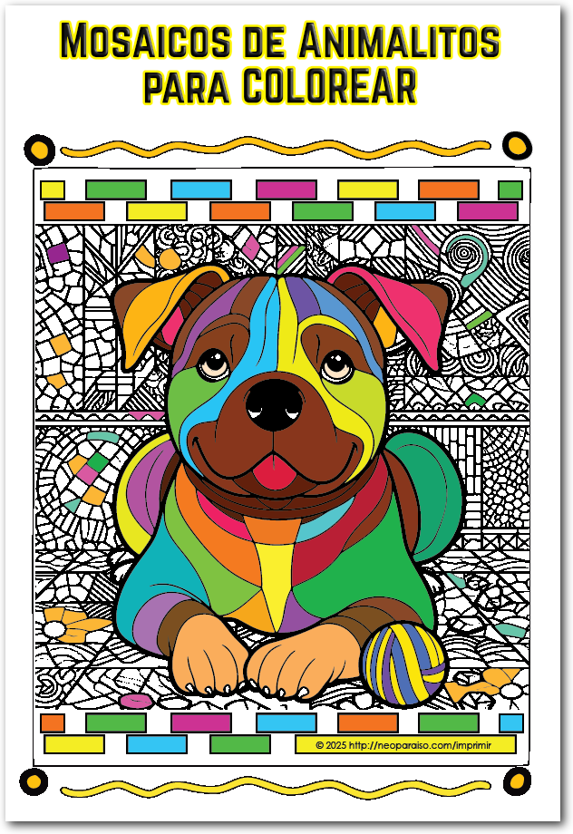 Mosaicos de Animales para Colorear PDF
