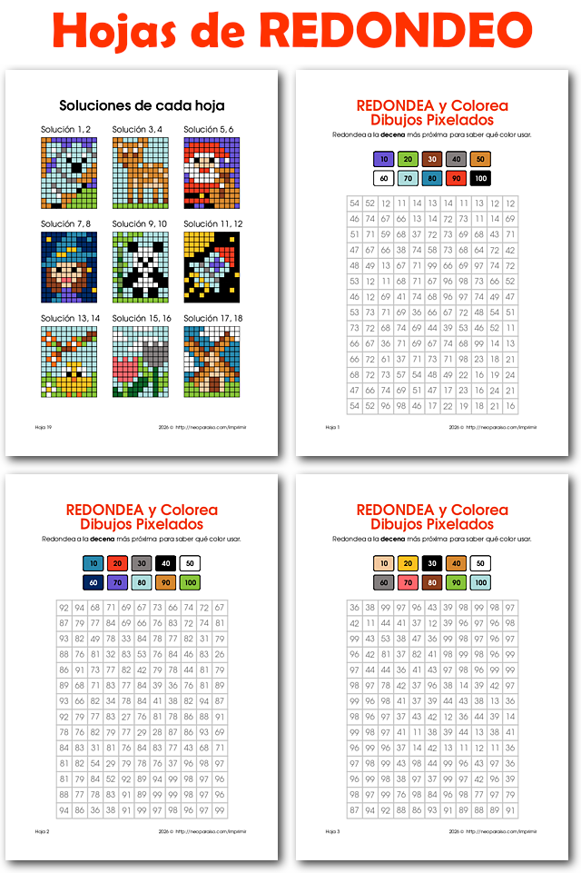 Hojas de Redondeo, Aproximaci&oacute;n o Estimaci&oacute;n PDF gratis