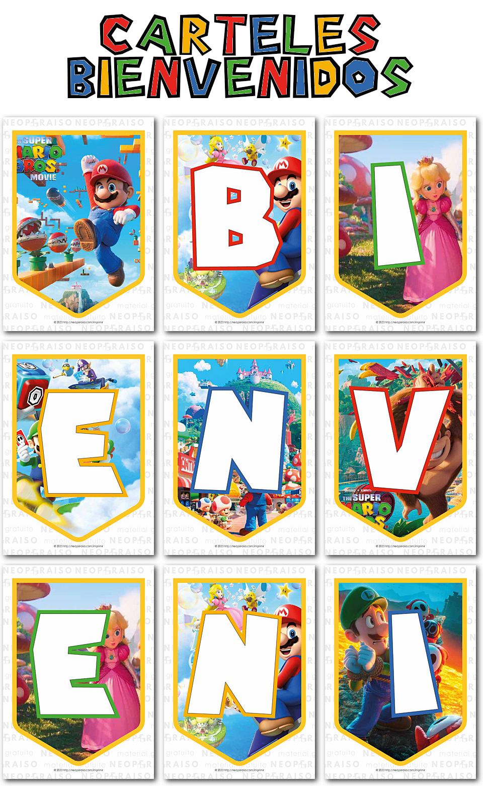Banderines Bienvenidos Super Mario PDF
