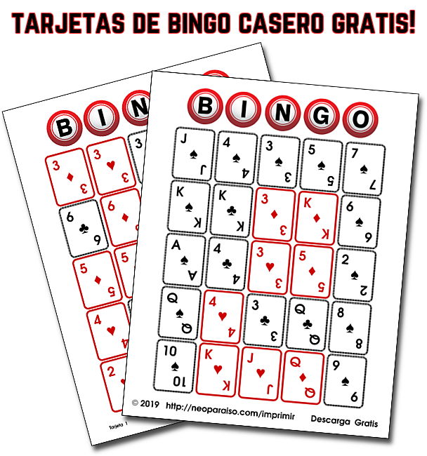 Bingo Casero con cartas