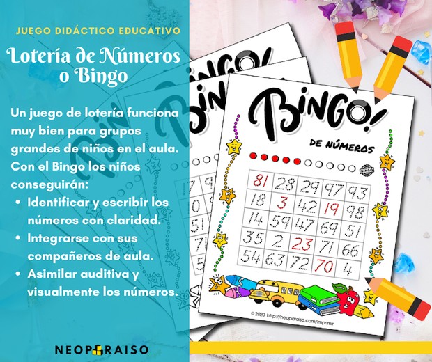 Imagen: bingo numeros hasta 100