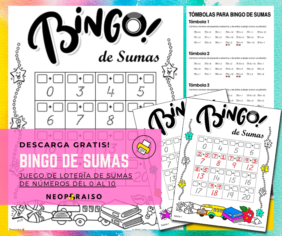 Imagen: bingo de sumas
