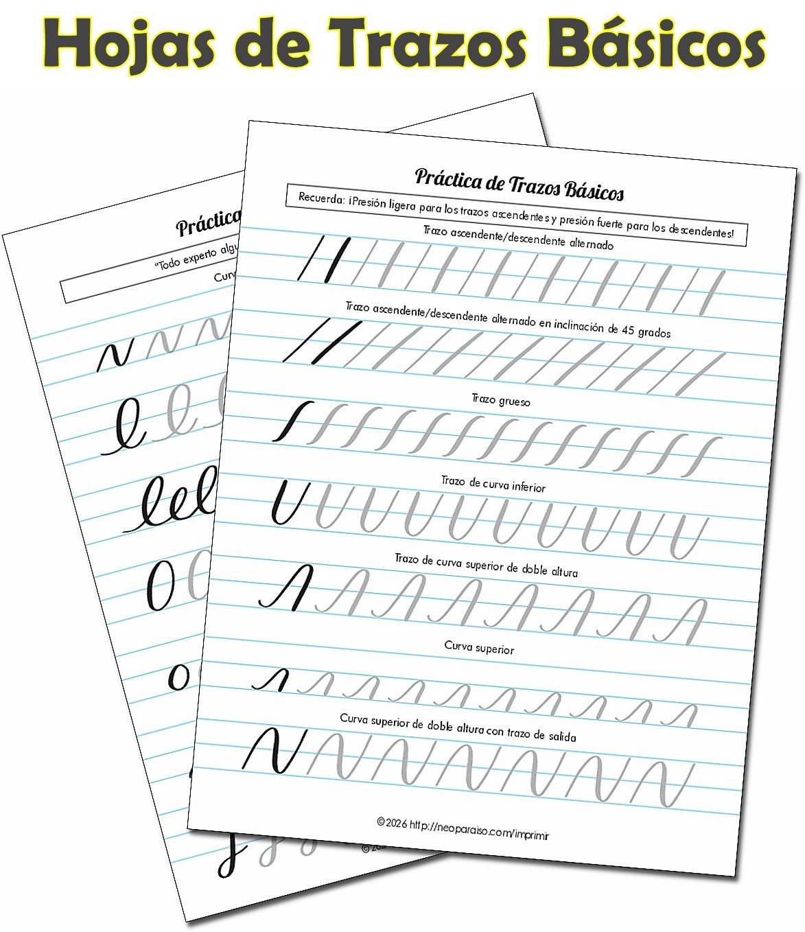 Pr&aacute;ctica de Trazos B&aacute;sicos Hojas PDF gratis