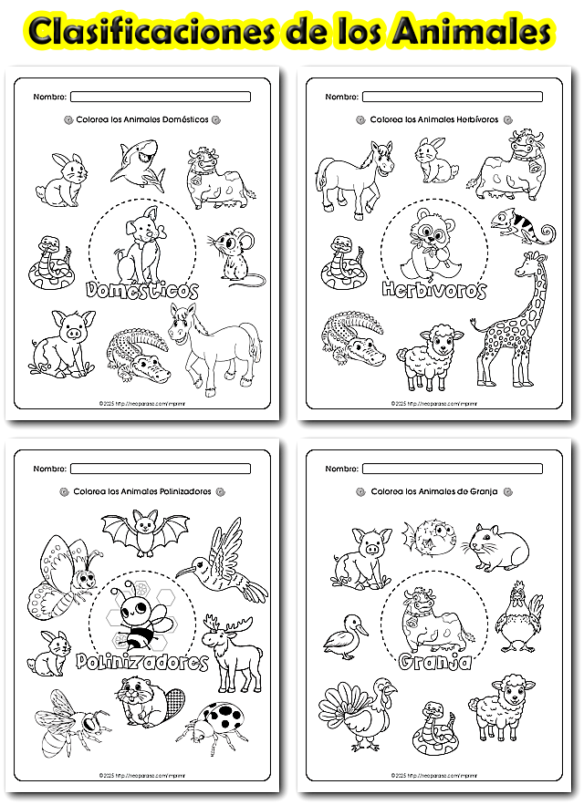 Clasifica los Animales y agrupa