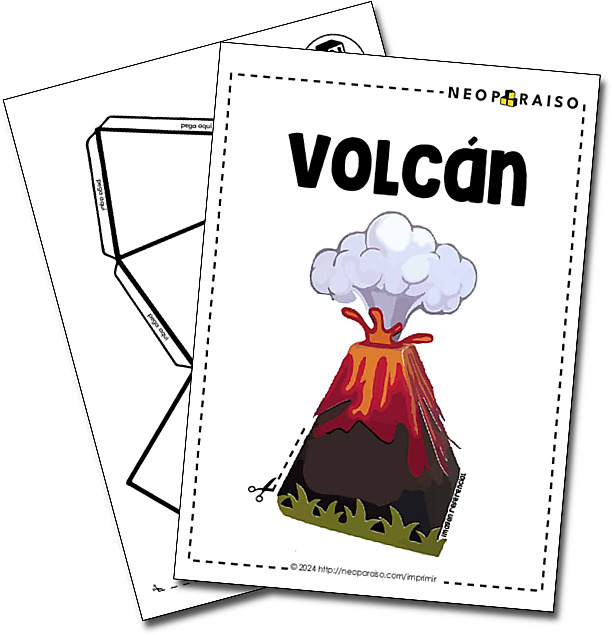 Maqueta de Volcán de Cartulina PDF gratis