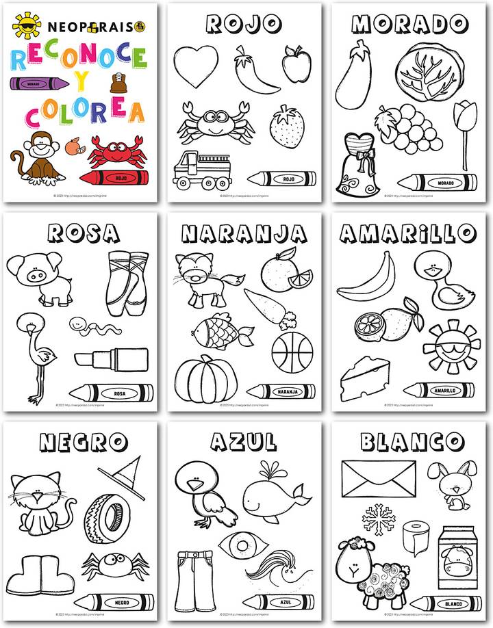 Dibujos de un Color para Colorear PDF