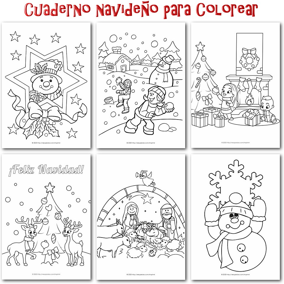 Cuaderno Navideño para Colorear PDF Gratis