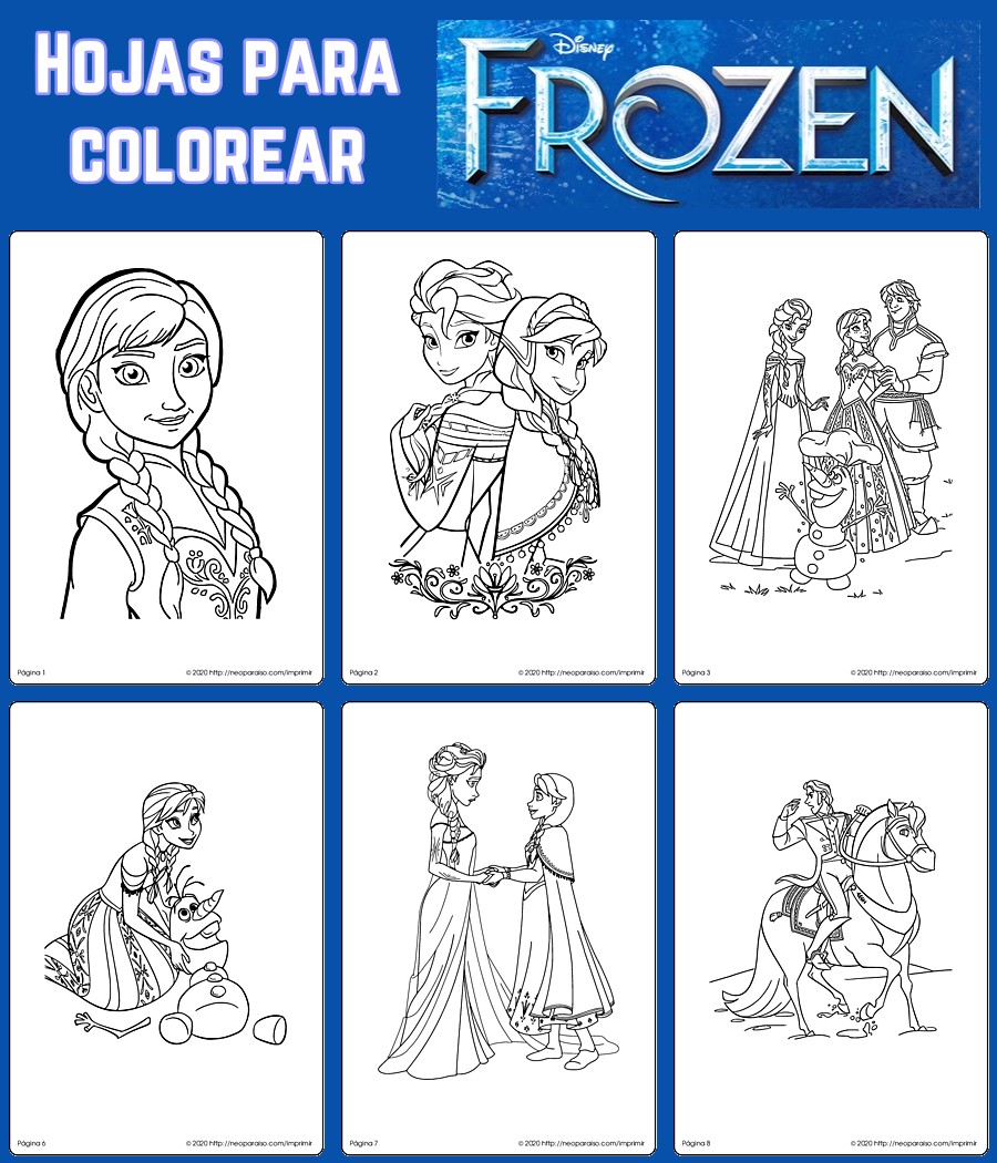 papelería mecanógrafo Jarra Hojas de Frozen para Colorear