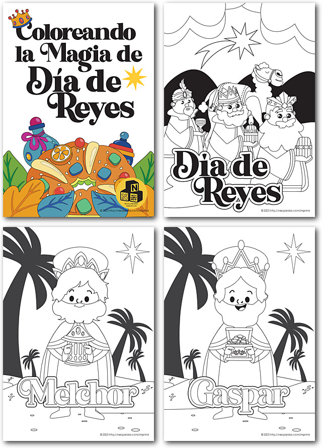 Reyes Magos Colorear PDF