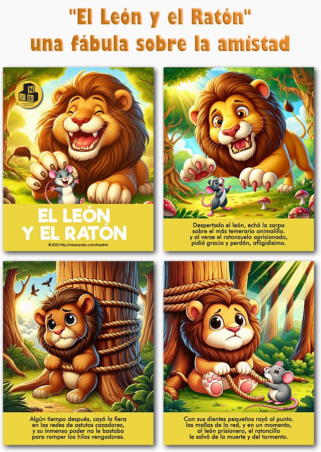 Cuento El león y el ratón PDF gratis