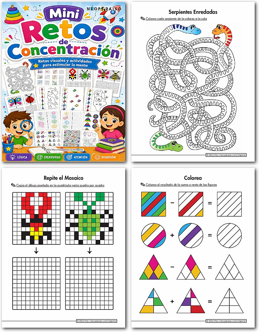 Cuadernillo para trabajar la concentraci&oacute;n PDF gratis
