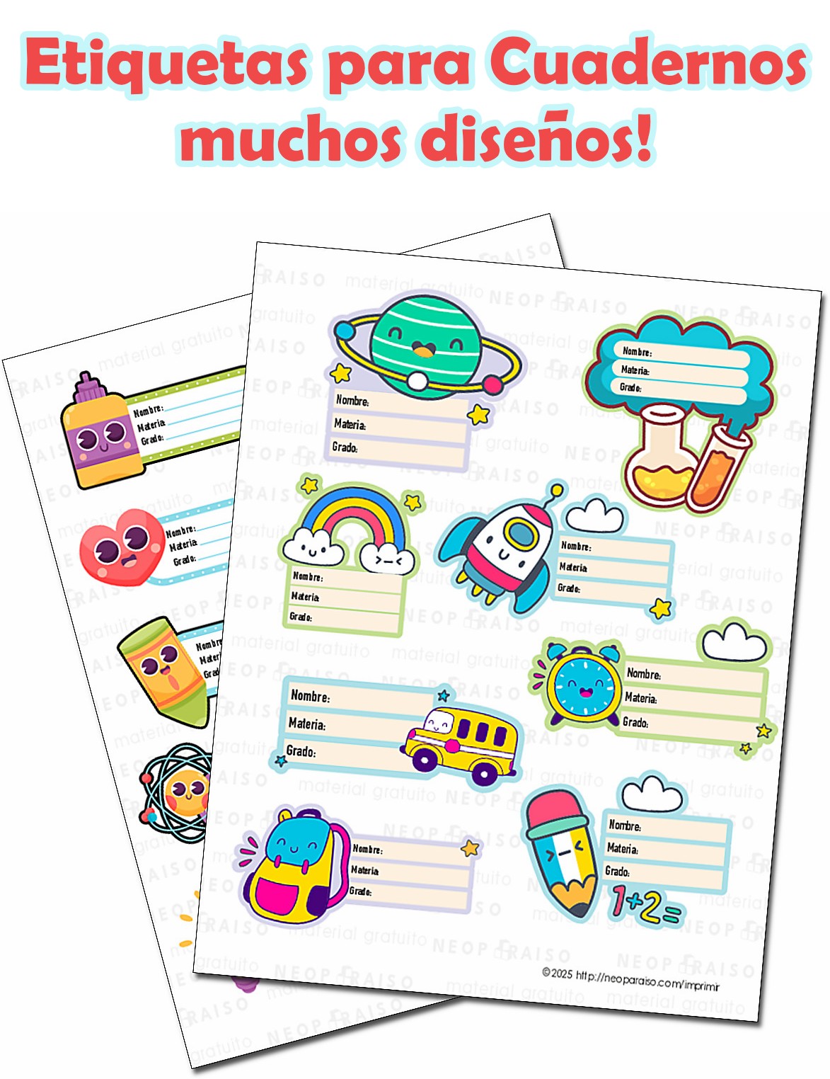 Etiquetas para Cuadernos Imprimibles Gratis
