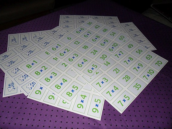 Imagen: tarjetas memorizar tablas