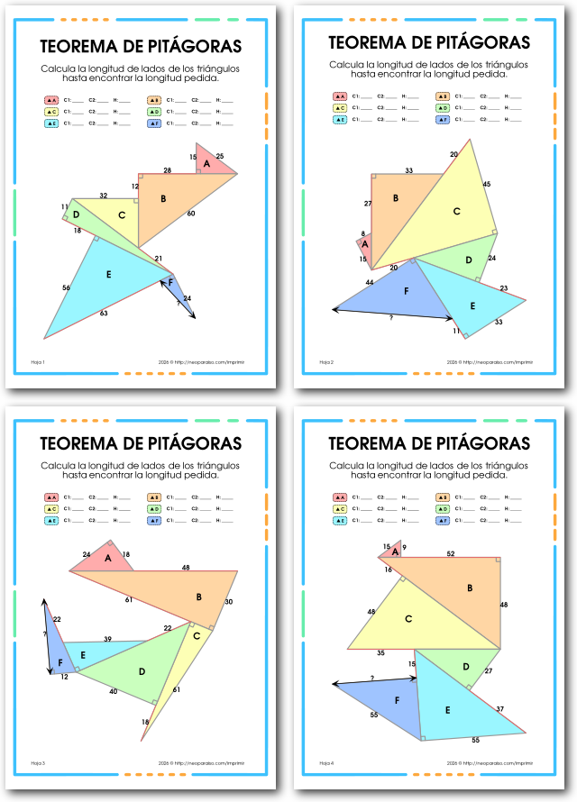 Tri&aacute;ngulos Rect&aacute;ngulos Teorema de Pit&aacute;goras PDF