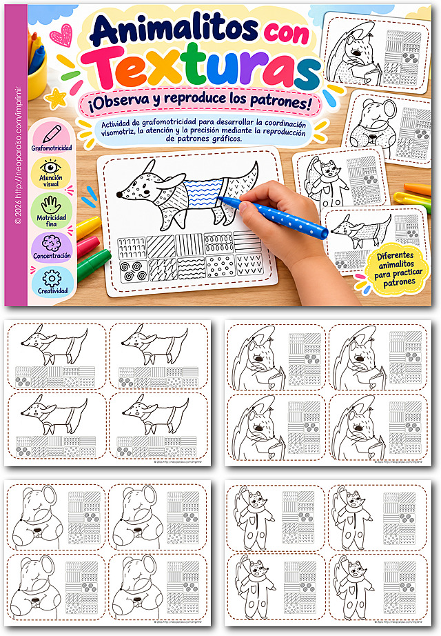 Imagen: animalitos con texturas