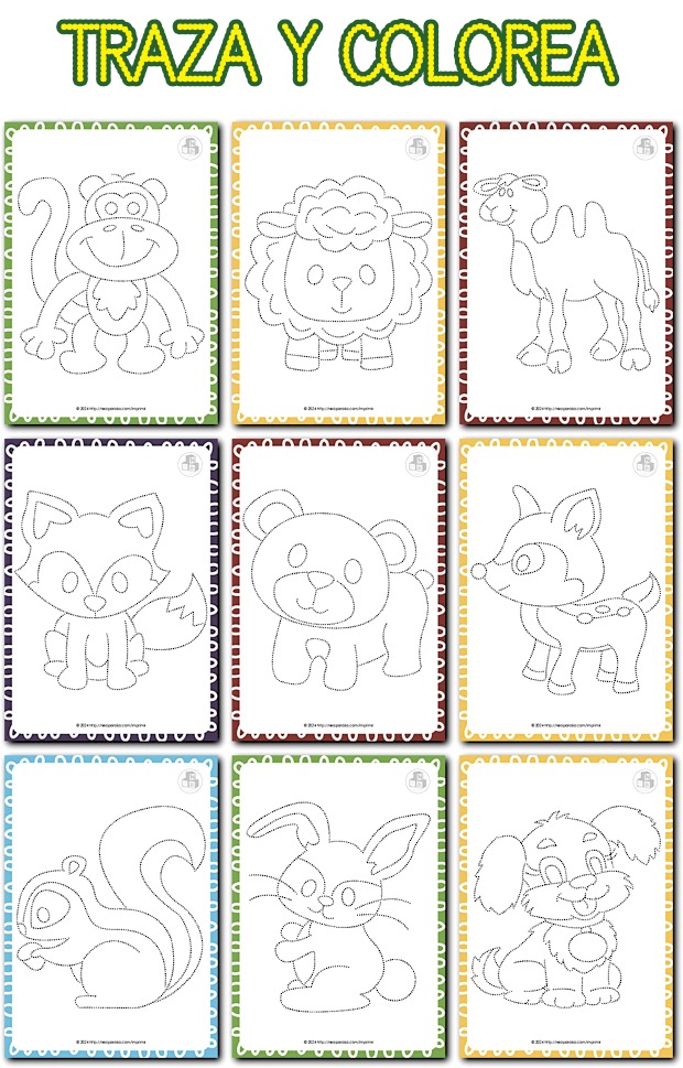 Dibujos de Animalitos con Trazos para Repasar