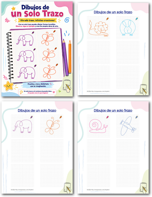 Dibujos de Un solo trazo pdf gratis