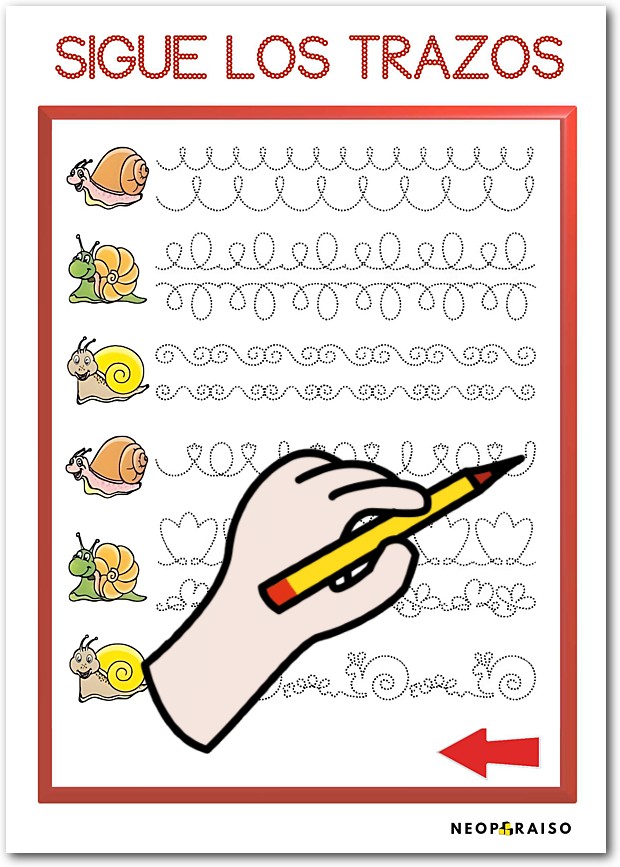 Hojas de Trazos para Niños Izquierdos PDF gratis