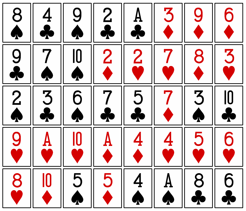 Juego de cartas para repasar las multiplicaciones