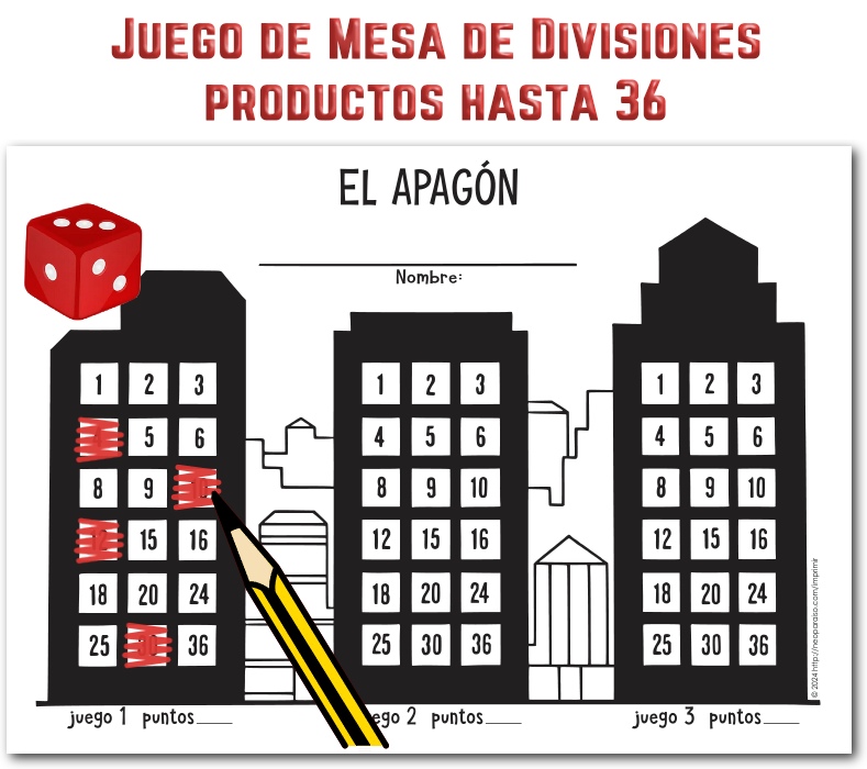 Juego de Divisiones Apagón PDF gratis