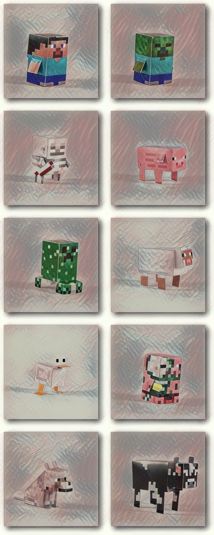 Personajes minecraft de Papel gratis PDF