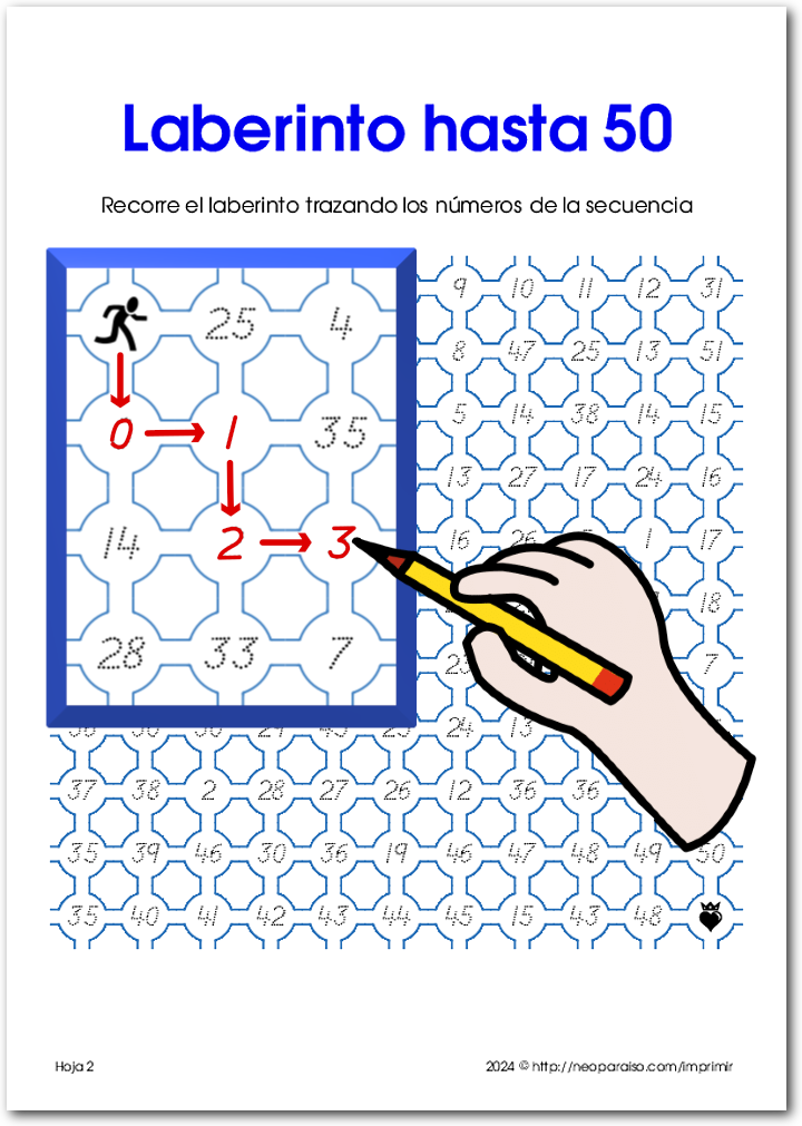 Laberintos de Secuencias de Números PDF