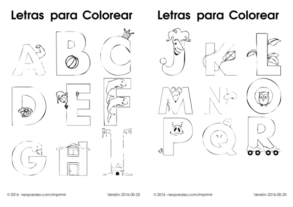 Imagen: abecedario para colorear