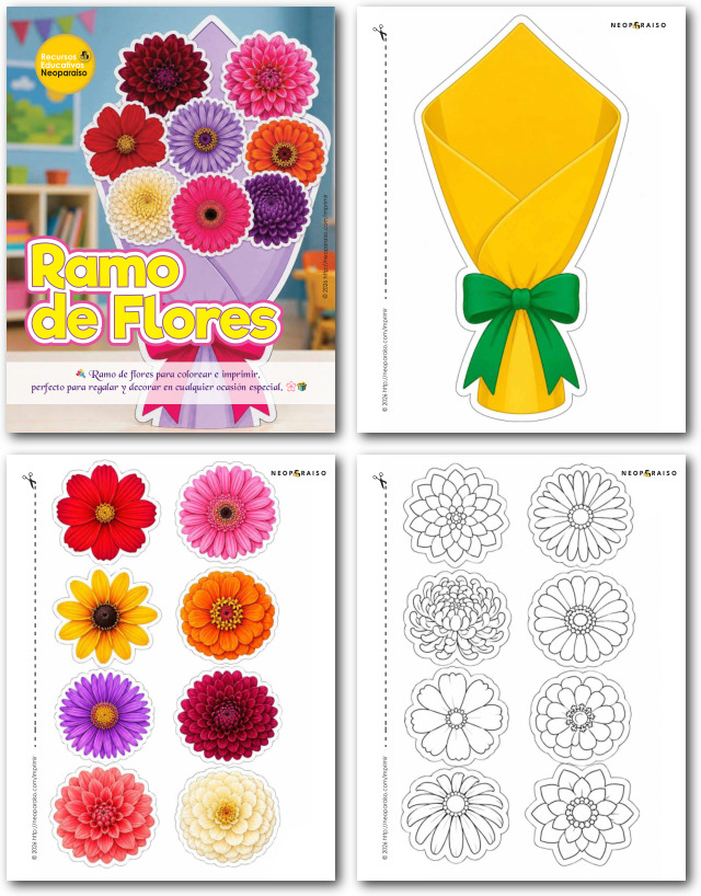 Ramo de Flores de Papel gratis