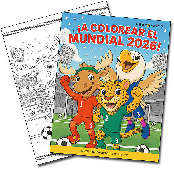 Colorear Mascotas Mundial 2026