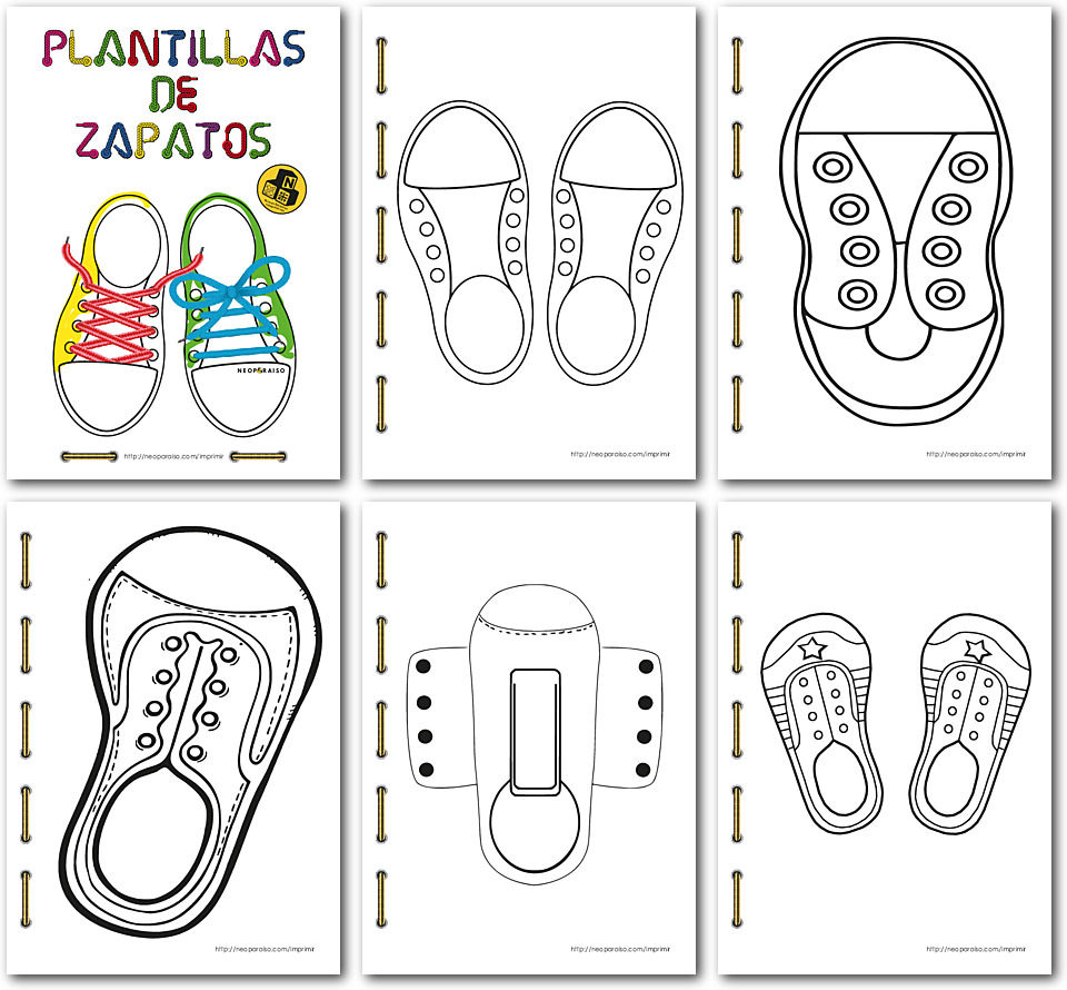 Plantilla Imprime para atar zapatos PDF