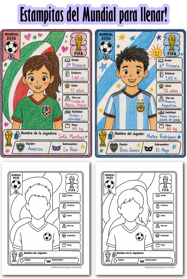 Imagen: estampitas del mundial para ninos