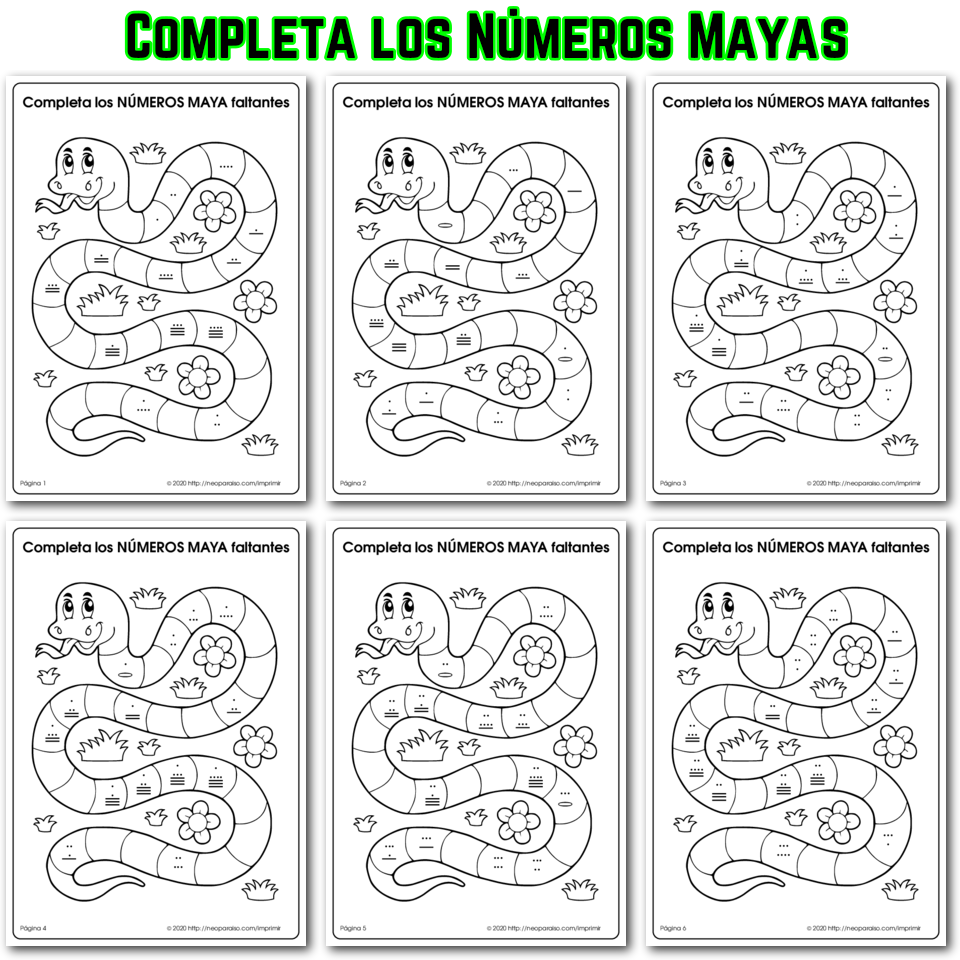 Ejercicios con Números Mayas