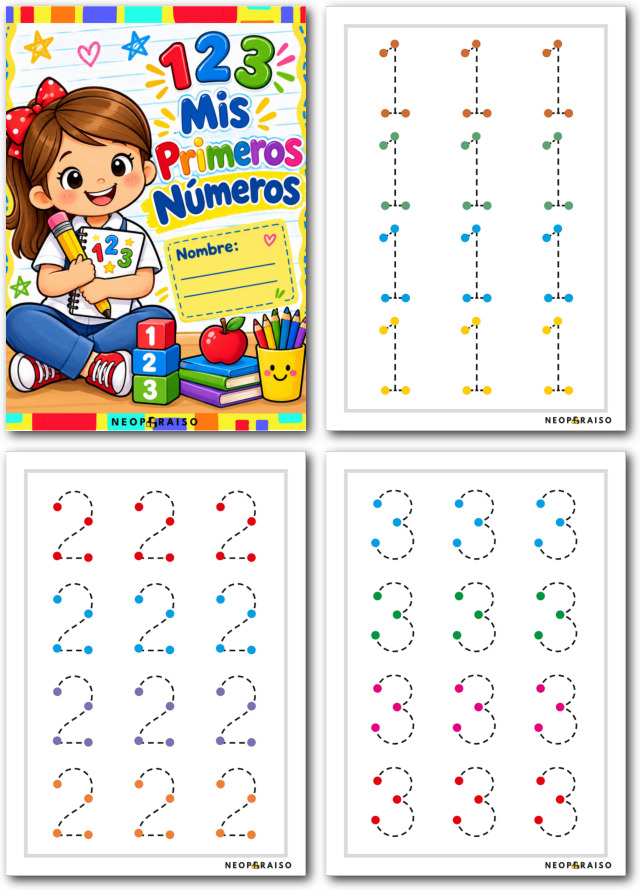 Hojas para Trazar N&uacute;meros: Mis primeros n&uacute;meros PDF gratis