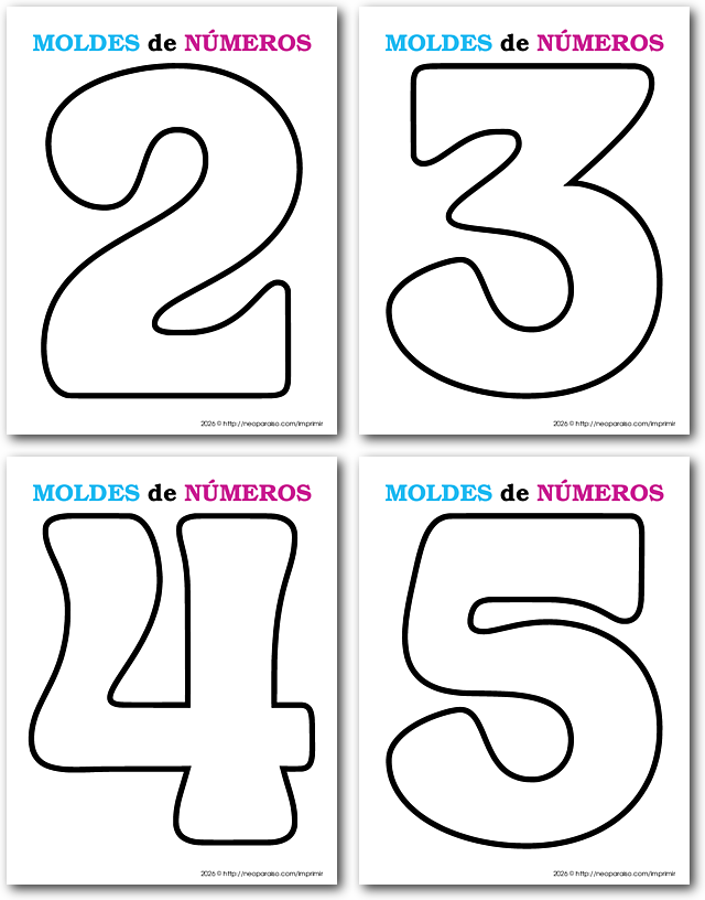 Moldes de N&uacute;meros para Recortar PDF