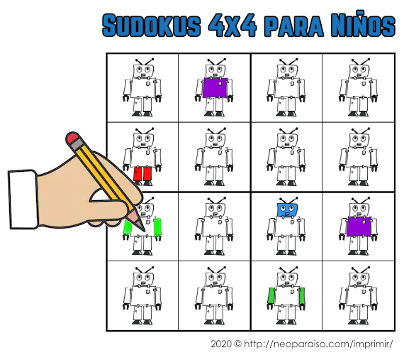 Sudoku para crianças para imprimir