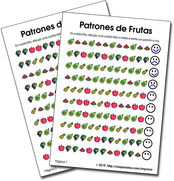 Imagen: patrones logicos de frutas