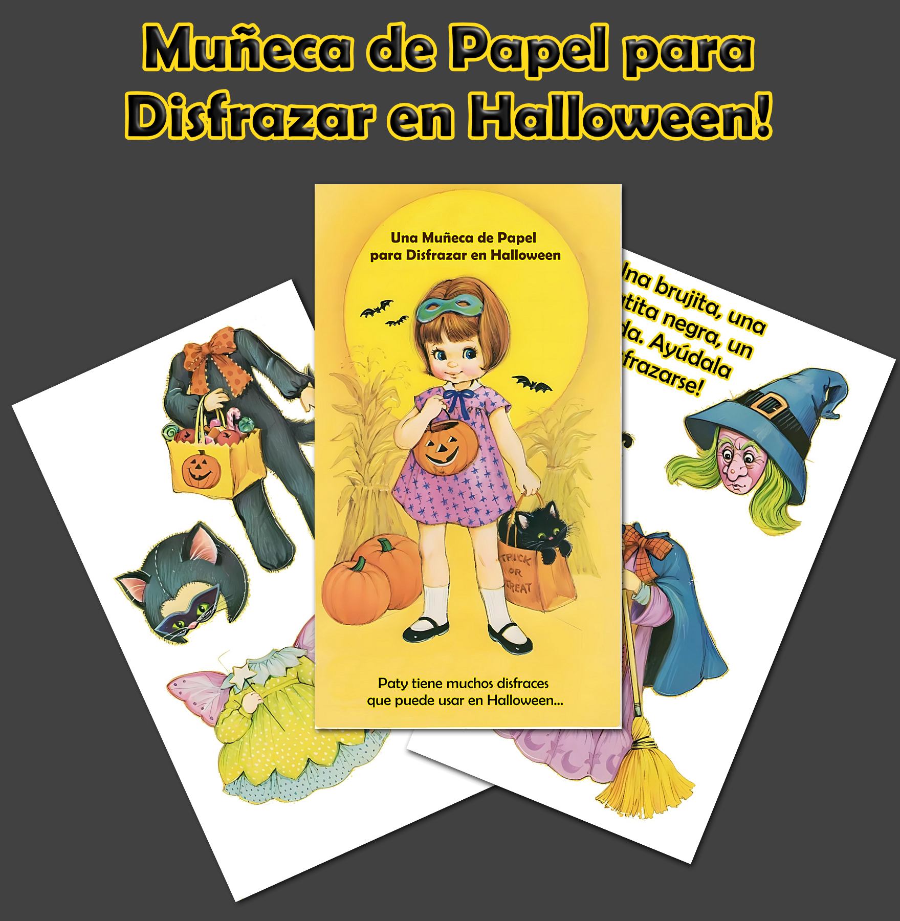 Muñeca de Papel para Disfrazar en Halloween PDF gratis