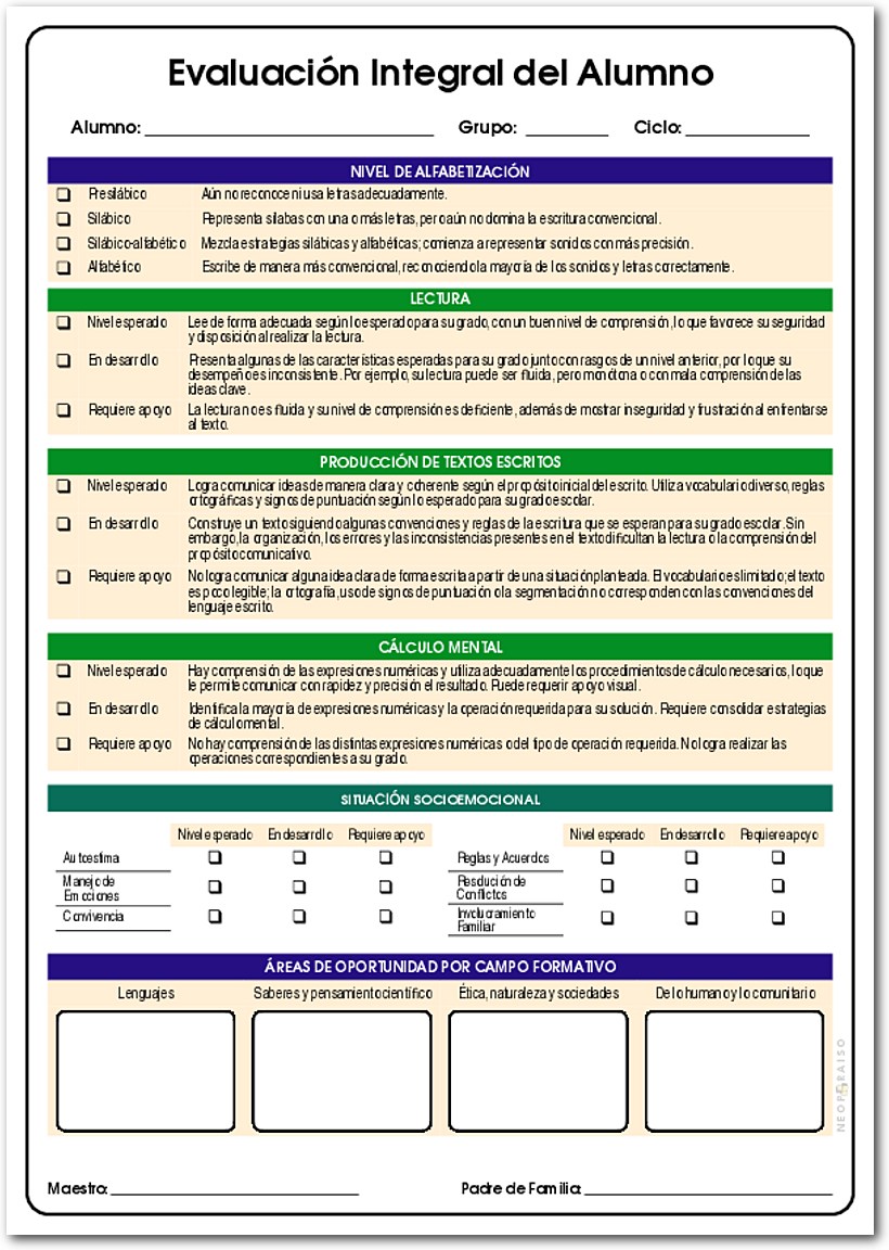 Evaluación Integral para Rendición de Cuentas