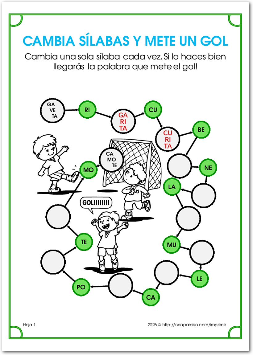 Cambia S&iacute;labas y Mete el Gol PDF gratis