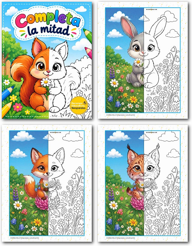 Colorea la Mitad PDF gratis