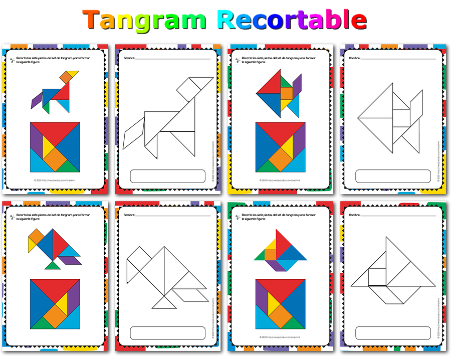 Retos de Tangram Recortable