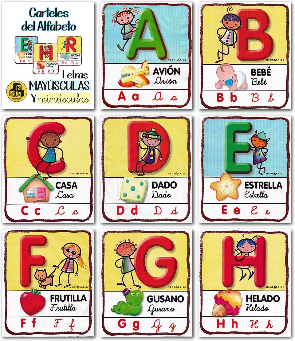Carteles de Letras Mayúsculas y minúsculas PDF