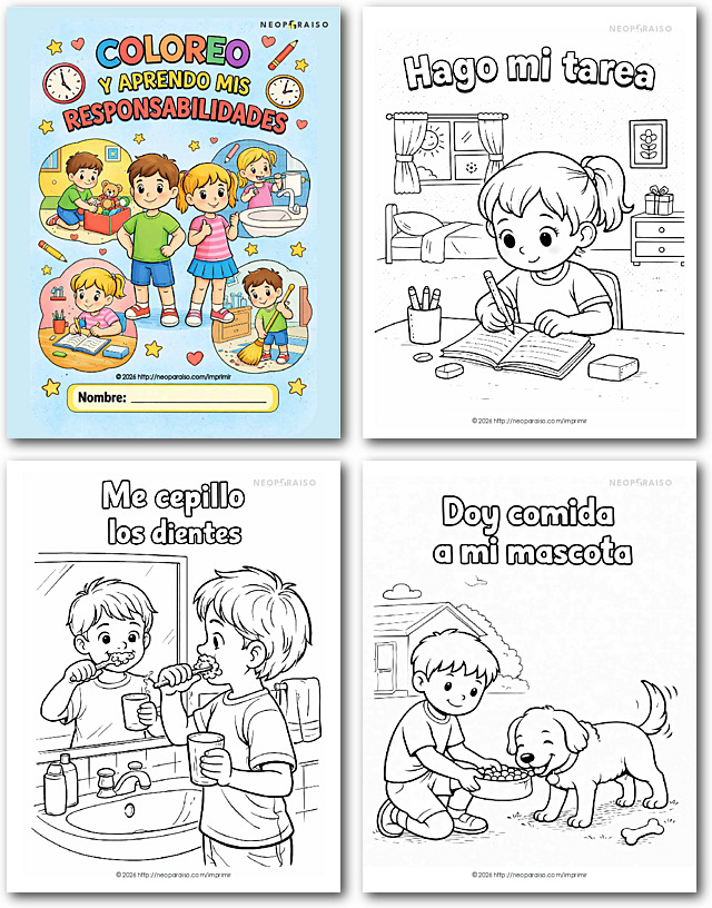 Hojas de Responsabilidades de los Ni&ntilde;os PDF gratis